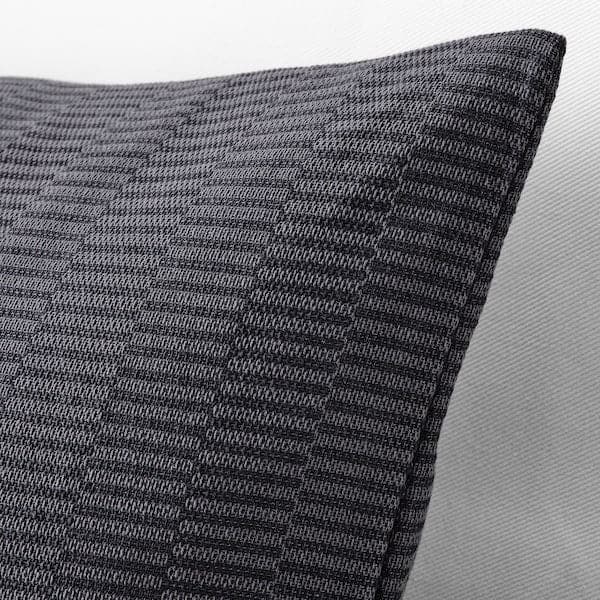 Ikea PLOMMONROS - Cushion cover, dark grey/grey, 50x50 cm