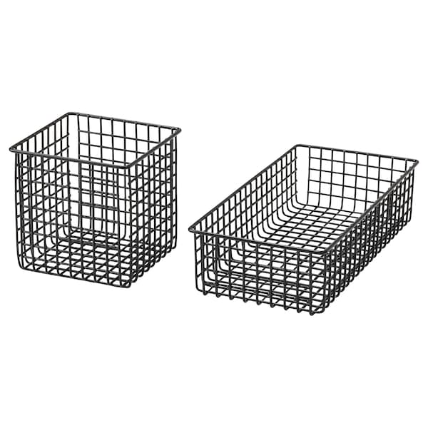 PLUGGLAND - Wire basket, set of 2, black , - best price from Maltashopper.com 40518864