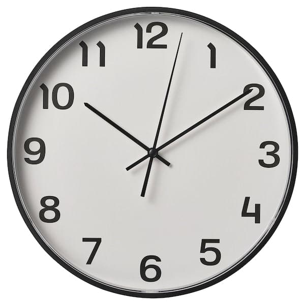 Ikea PLUTTIS - Wall clock, black, 28 cm