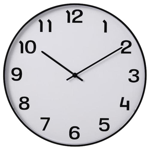 PLUTTIS - Wall clock, black, 52 cm