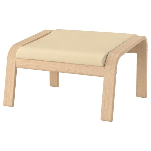 POÄNG Footrest - veneered white mord oak/Ivory Glose , - best price from Maltashopper.com 09287465