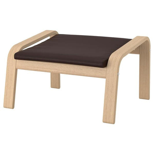 Ikea POÄNG Footrest - veneered white mord oak/Dark brown glose