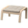 POÄNG - Footstool, mord white oak veneer/Gunnared beige ,