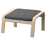 POÄNG footstool, white stained oak veneer/Gunnared dark grey, 68x39x54 cm