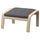 POÄNG - Footstool, veneered oak mord white/Gunnared dark grey ,