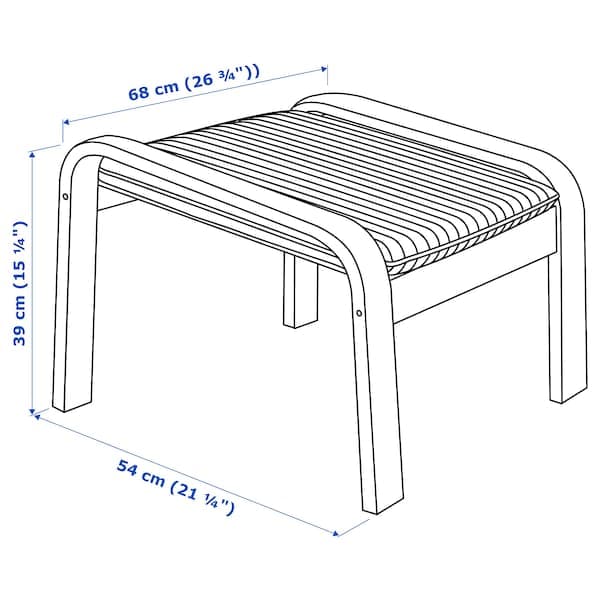 POÄNG Footstool - mord oak veneer white/Knisa black , - best price from Maltashopper.com 19287484
