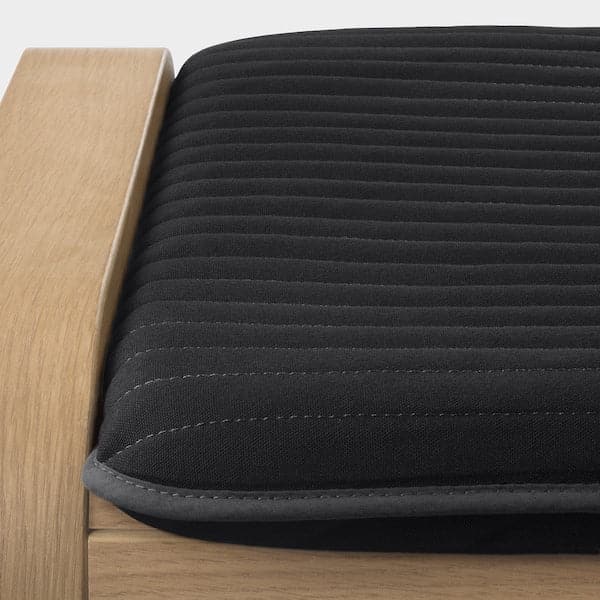 POÄNG Footstool - mord oak veneer white/Knisa black , - best price from Maltashopper.com 19287484