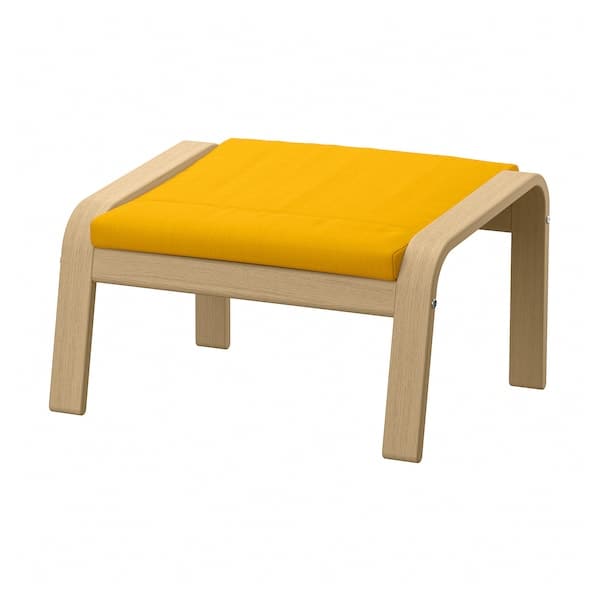 POÄNG Footstool - white mord oak veneer/Yellow Skiftebo , - best price from Maltashopper.com 29388492