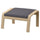 POÄNG Footstool - white mord oak veneer/Skiftebo dark grey ,
