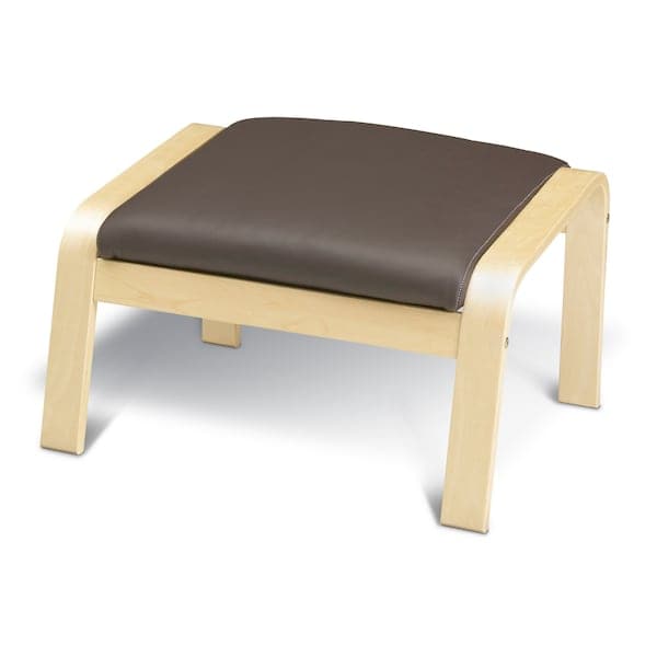 POÄNG Footrest - birch veneer/Dark brown glose ,