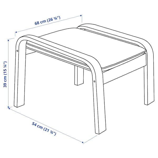 POÄNG Footrest - birch veneer/Dark blue Hillared , - best price from Maltashopper.com 29197888