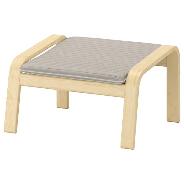 Ikea POÄNG Footrest - birch veneer/Light beige Knisa