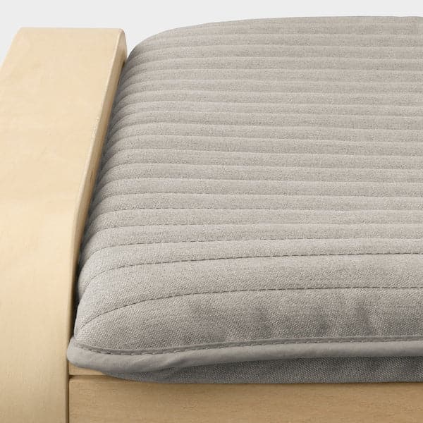 Ikea POÄNG Footrest - birch veneer/Light beige Knisa