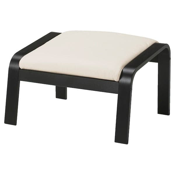 POÄNG Footrest - brown-black/Ivory Glose