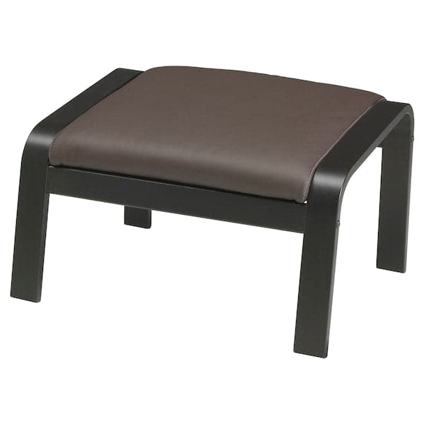 POÄNG Footrest - brown-black/Dark brown glose ,