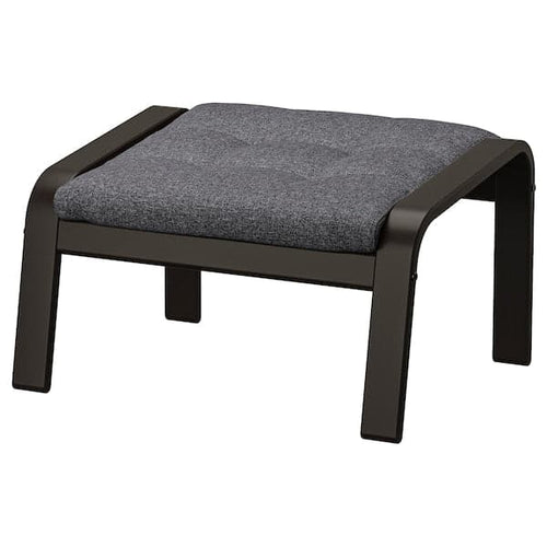 POÄNG - Footstool, Brown/Black/Gunnared Grey ,