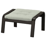 POÄNG footstool, black-brown/Gunnared light green, 68x39x54 cm