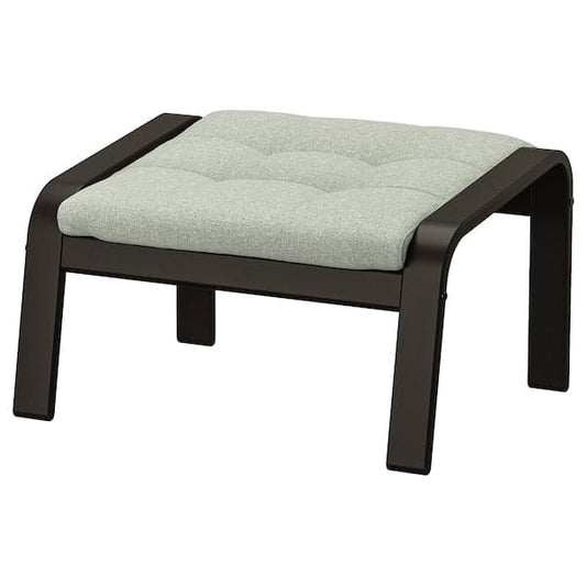 Ikea POÄNG - Footstool, Brown/Black/Gunnared Green ,
