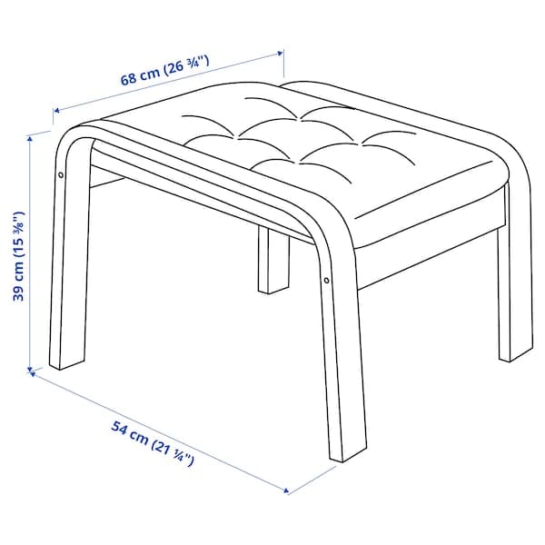 Ikea POÄNG - Footstool, Brown/Black/Gunnared Green ,