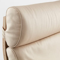 POÄNG - Armchair and footstool, oak veneer mord white/Glose ivory , - best price from Maltashopper.com 69484359