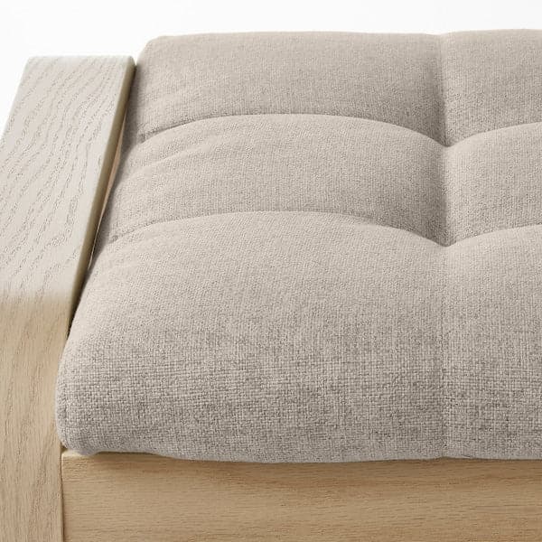 Ikea POÄNG - Armchair and footstool, mord white oak veneer/Gunnared beige ,
