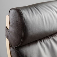 POÄNG - Armchair and footstool, birch veneer/Glose dark brown , - best price from Maltashopper.com 19551068