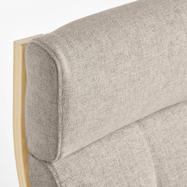 Ikea POÄNG - Armchair and footstool, birch veneer/Gunnared beige ,