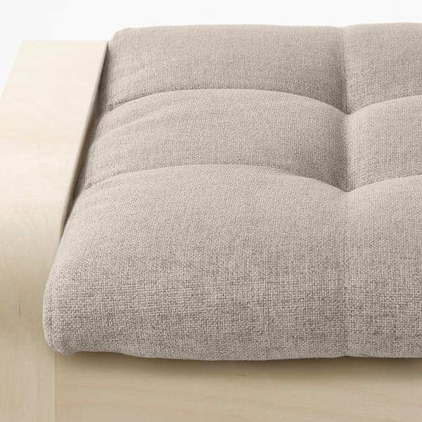 Ikea POÄNG - Armchair and footstool, birch veneer/Gunnared beige ,