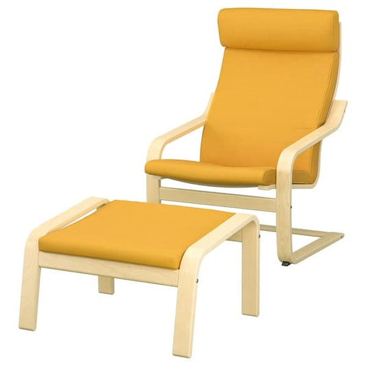 Ikea POÄNG - Armchair and Footstool ,