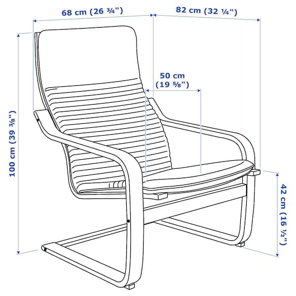 POÄNG Armchair and footstool - black-brown/Knisa light beige , - best price from Maltashopper.com 19484234