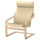 POÄNG - Armchair, veneered oak mord white/Glose ivory ,