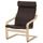 POÄNG - Armchair, veneered oak mord white/Glose dark brown ,