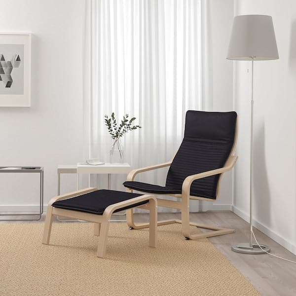 Ikea POÄNG Armchair - veneered black mord oak/Knisa ,