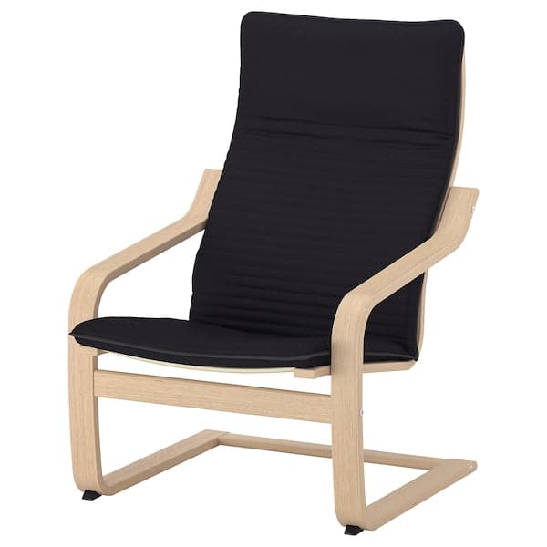 Ikea POÄNG Armchair - veneered black mord oak/Knisa ,