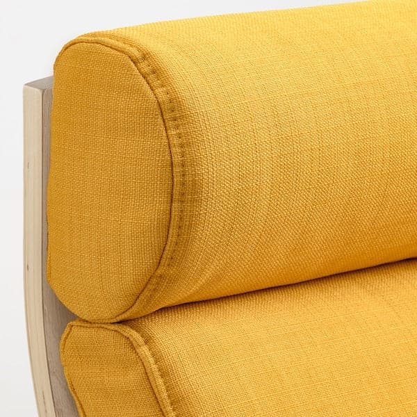 POÄNG Armchair - white mord oak veneer/Skiftebo yellow , - best price from Maltashopper.com 59387165