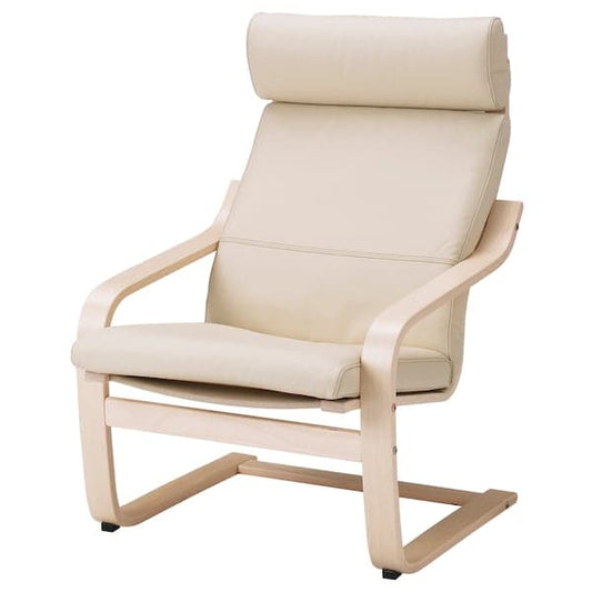 POÄNG - Armchair, birch veneer/ivory glose , - best price from Maltashopper.com 19830588