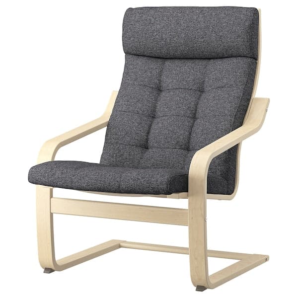 POÄNG - Armchair, birch veneer/Gunnared dark grey , - best price from Maltashopper.com 89502055
