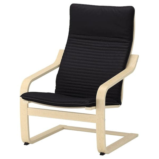 Ikea POÄNG Armchair - birch veneer/Black Knisa ,