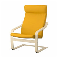 POÄNG Armchair - birch veneer/Skiftebo yellow , - best price from Maltashopper.com 49387076