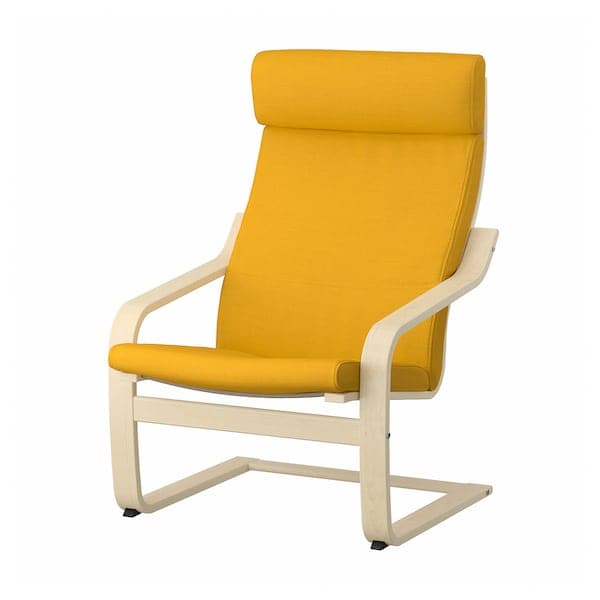 Ikea POÄNG Armchair - birch veneer/Skiftebo yellow ,