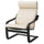POÄNG - Armchair, brown/black/ivory glose ,