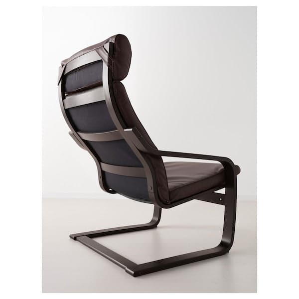 Ikea POÄNG - Armchair, black-brown/Glose brown ,