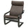 POÄNG - Armchair, black-brown/Glose brown ,
