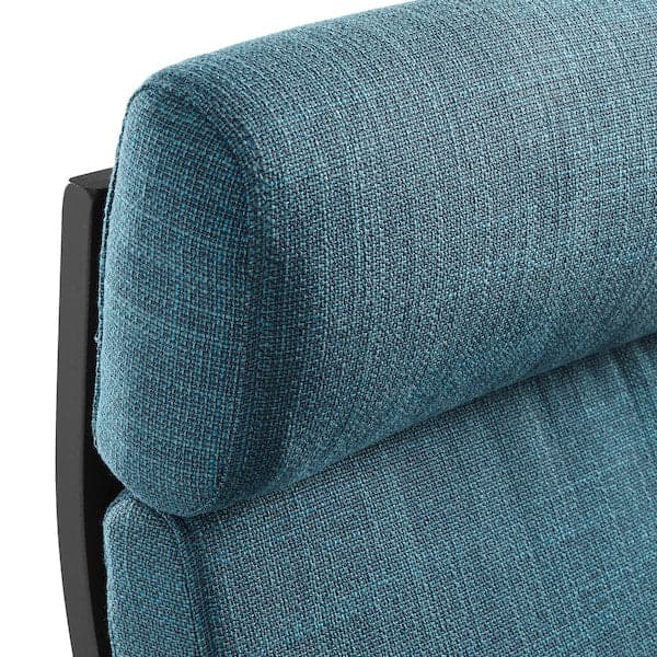 Ikea POÄNG Armchair - Brown-Black/Dark Blue Hillared ,