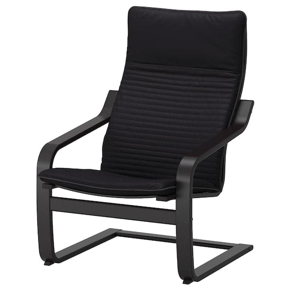 POÄNG Armchair - brown-black/Knisa black ,