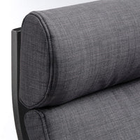 POÄNG Armchair - black-brown/Skiftebo dark grey , - best price from Maltashopper.com 99388511