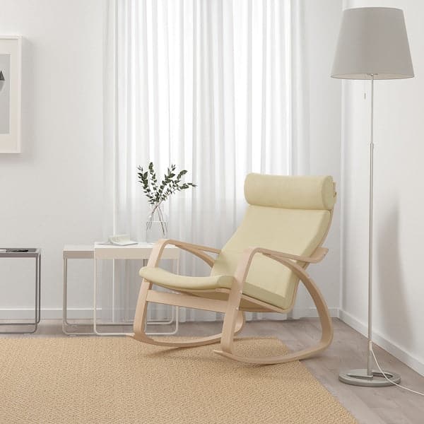 Ikea POÄNG - Rocking chair, veneered oak mord white/Glose ivory ,