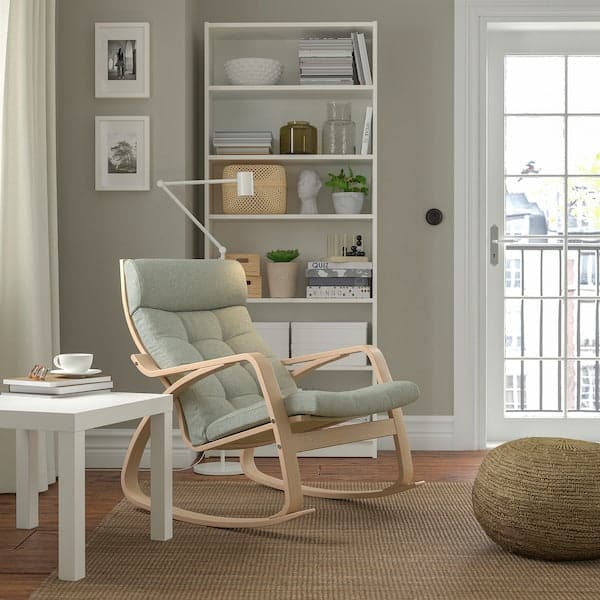 POÄNG - Rocking chair, mord white oak veneer/Gunnared light green , - best price from Maltashopper.com 19501974