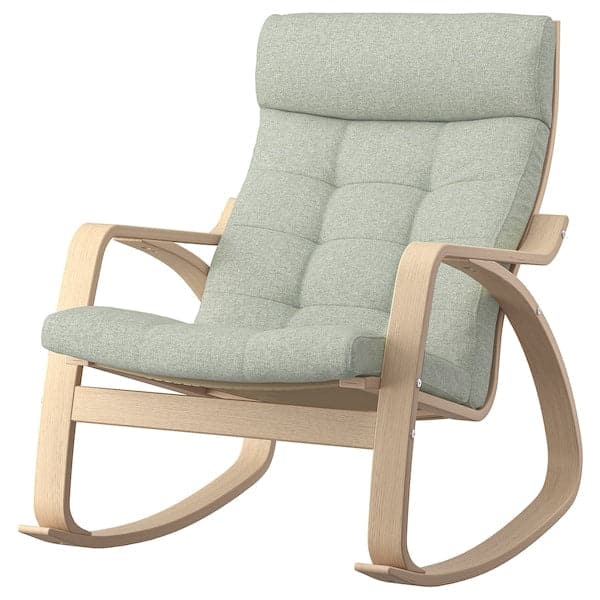 POÄNG - Rocking chair, mord white oak veneer/Gunnared light green , - best price from Maltashopper.com 19501974