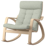 POÄNG rocking-chair, white stained oak veneer/Gunnared light green, 68x95x94 cm